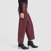 Women's Mid-Rise Barrel Leg Faux Leather Pull-On Pants - A New Day™ - 3 of 4