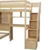 TiramisuBest Twin over Twin Loft Bed with Built-in Desk and Staircase, With Storage Compartments and Shelves - 4 of 4
