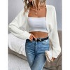 Clearlove Women's Open Front Knit Crop Cardigan Bolero Sweater Long Sleeve Shrug for Dress - 3 of 4