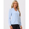 Allegra K Women's Elegant V Neck Work Office Button Up Shirt - 2 of 4