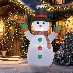Whisen 6FT Christmas Inflatables Snowman, Xmas Blow Up Yard Decorations with Built-in LED Lights - White - 1 of 4