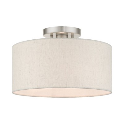 Livex Lighting Meadow 1 - Light Semi-Flush Mount in  Brushed Nickel