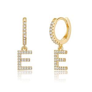 Turandoss 18K Gold Huggie Hoop Earrings for Girls Women - 1Pair Dainty Initial Cartilage Dangle Diamond Earring Hypoallergenic, Christmas Gifts - 1 of 4