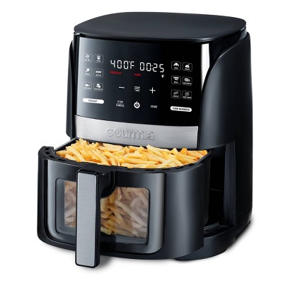 Gourmia 6-Qt Digital Window Air Fryer with 12 Presets & Guided Cooking Black: Stainless Steel, 1-Year Warranty ‼️has stains and scratches ‼️