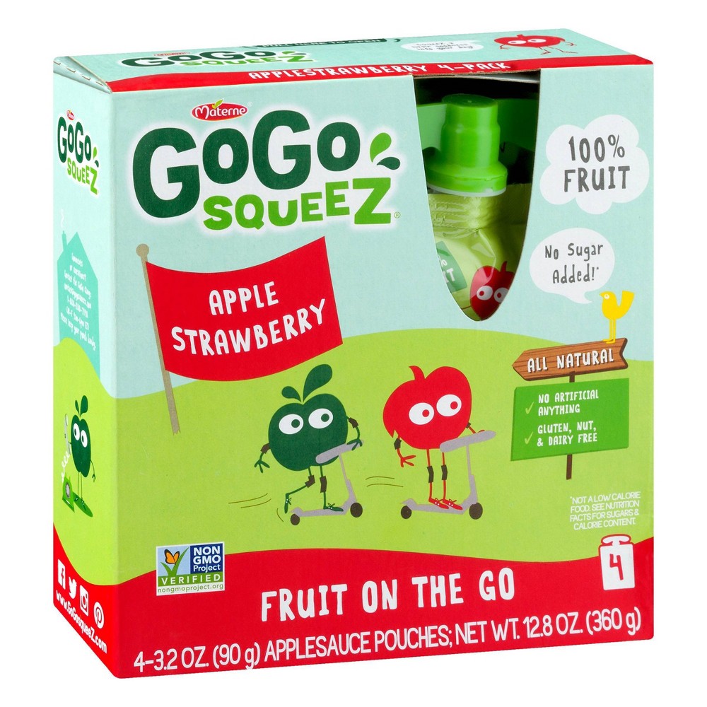 UPC 890000001110 product image for GoGo Squeez Applesauce On The Go Applestrawberry 3.2 oz 4 ct | upcitemdb.com