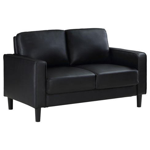 Coaster Home Furnishings Ruth Upholstered Track Arm Faux Leather Loveseat Black - image 1 of 4