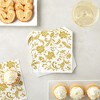 Blue Panda BLUE PANDA 100 Pack White & Gold Disposable Floral Paper Napkins, 6.5x6.5”, Napkins for Wedding, Birthday, Anniversary - 3 of 4