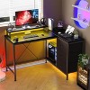 L-Shaped Gaming Desk with LED Lights & USB Hub - 4 Outlets, 3 Drawers, Adjustable Monitor Stand, Home Office Computer Desk - 4 of 4