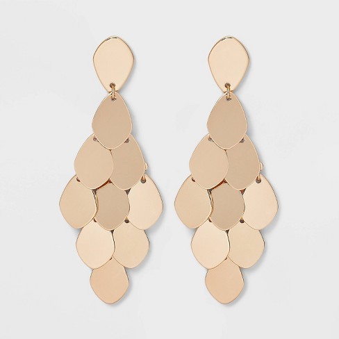 Long post gold on sale earrings