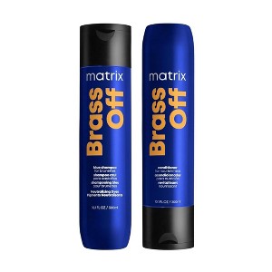 Matrix Brass Off Blue Shampoo (10 oz) & Brass Off Blue Conditioner (10 oz) | Moisturize and Tone Brassy Hair - DUO SET Kit - 1 of 4
