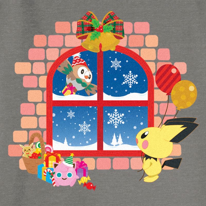 Juniors Womens Pokemon Christmas Window Sweatshirt, 2 of 5