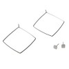 Totalee Gift Silver Geometric Diamond Earring Set Burnished Brass silver - 3 of 3