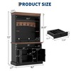 72'' Tall Farmhouse Coffee Bar Cabinet with LED Lights,Kitchen Buffet with Doors & Drawer - 2 of 4
