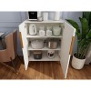 KWPZQEB Modern Kitchen Storage Cabinet, Mid Century Modern Wood Cabinet with 2 Fluted Doors & Gold Handles for Dining Room, Living Room, White - 4 of 4