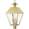 Livex Lighting Wentworth 4 - Light Post Light in  Natural Brass - 4 of 4