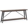 Resenkos Nightstand,Bedside End Table,Wood End Table, Narrow Side Table Nightstand with 2 Drawers,Walnut Brown - 4 of 4