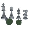 WE Games Color Bright Plastic Staunton Tournament Chess Pieces with 3.75 in. King - Half Chess Set of Chess Pieces Only, Silver - 2 of 4