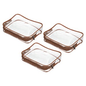 Unique Bargains PVC Clear Toiletry Bag Cosmetic Pouch with Zipper for Business Travel Home 3 Pcs - 1 of 4
