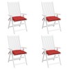 vidaXL Outdoor Chair Cushions - 4 pcs Red 19.7"x19.7"x2.8" Oxford Fabric, Durable and Comfortable, Instant Fresh Look - 4 of 4
