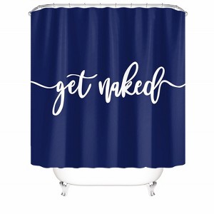 Get Naked Blue Background Shower Curtains for Bathroom Waterproof Fabric Bath Curtain Durable Soft Stylish Bathroom Decor 72x72 Inch - 1 of 1