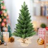 2 Pieces 2 FT Tabletop Artificial PVC Christmas Trees with 68 Tips Each, Burlap-Wrapped Cement Base, Mini Holiday Decorations - 3 of 4
