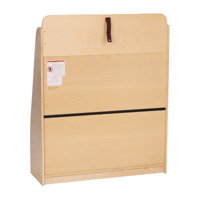 Natural Wood Kids Book Storage Shelf with Curved Edges