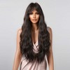 Jessie's Wig 28inch Long Ocean Wave Curtain Bangs Wig Synthetic Wigs Brown Highlight 1 Pc/Pack - 4 of 4