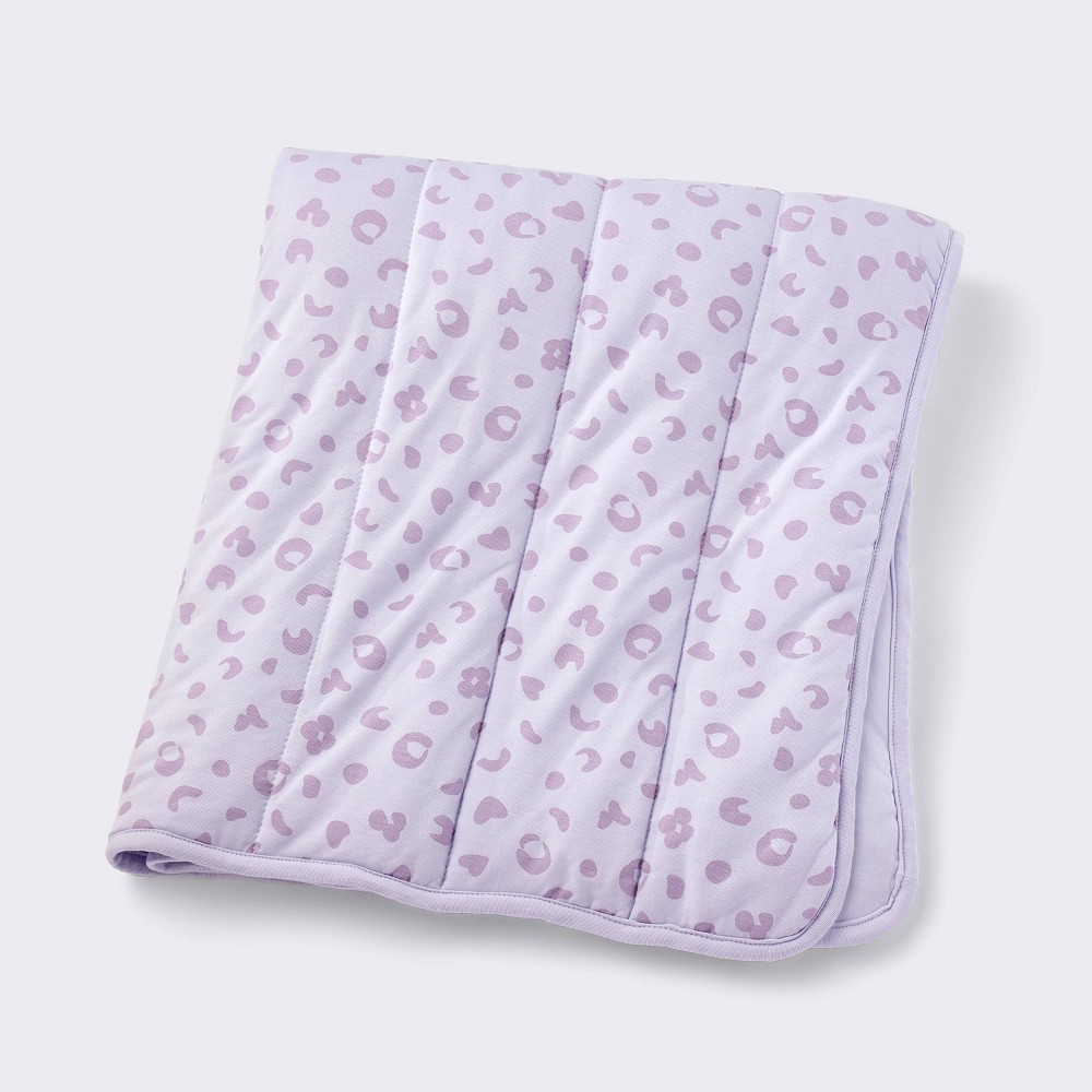 Photos - Children's Bed Linen Rayon from Bamboo Jersey Quilted Blanket - Leopard - Purple - Cloud Island™