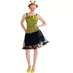Northlight Black and Yellow Bumblebee Adult Women's Tank Dress Halloween Costume - Medium