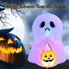Costway 4' Halloween Inflatable Ghost Holding Pumpkin Blow up Holiday Decor w/LED Lights - 2 of 4