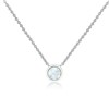 Clotth Stainless Steel Opal Pendant Necklace for Women | Created Opal Cubic Zirconia Delicate Choker | Round Opal Necklace - 2 of 4