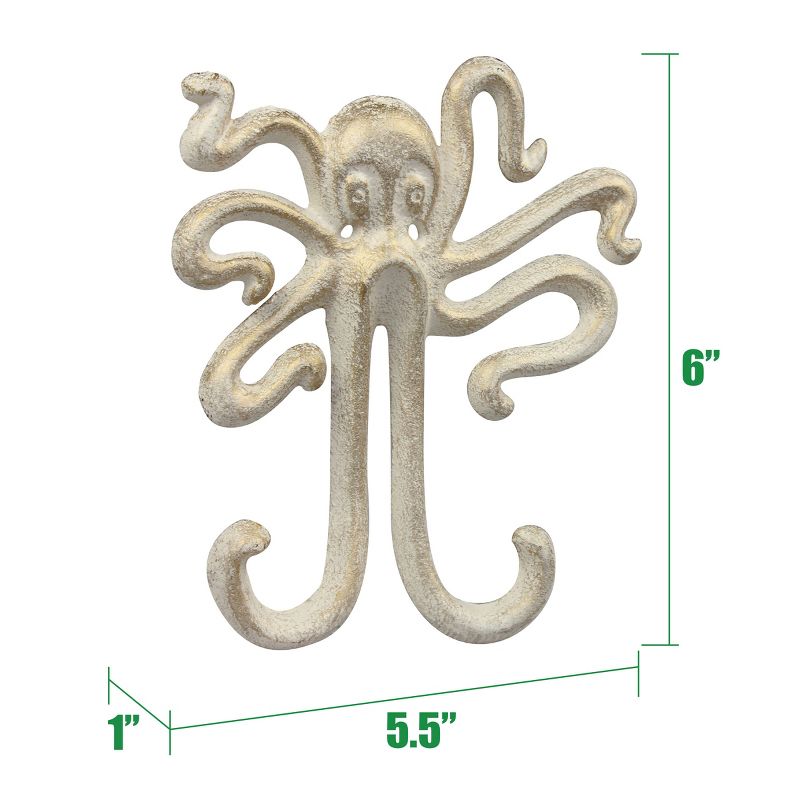 Octopus Double Cast Iron Hook Wall Decor - Stonebriar Collection, 5 of 6