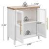 29" Modern Sideboard Buffet Cabinet with 2 Glass Doors and Storage, for Kitchen Dining Room, Living Room (Glass with 2 Door, White) - 3 of 4