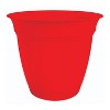 HC Companies 10 Inch Eclipse Planter Indoor Outdoor Round Classic Pot with Attached Saucer for Flowers, Vegetables, and Succulents, Red (2 Pack) - 2 of 2