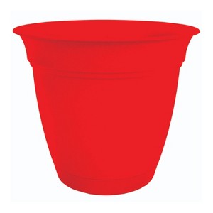 HC Companies ECA08000F681012LRCAS 8 Inch Eclipse Planter Indoor Outdoor Round Classic Pot w/ Attached Saucer for Flowers & Succulents, Strawberry Red - 1 of 2