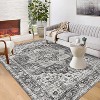 Vintage Medallion Area Rug,Washable Low-Pile Non-Slip Stain-Resistant Soft Carpet for Living Room, Bedroom & Office - 2 of 4