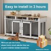 71" Extra Large Dog Crate Furniture, Wooden Double Dog Crates Kennel Cage,Furniture Style Tv Stand Side End Table for 2 Dogs with Removable Divider - 3 of 4