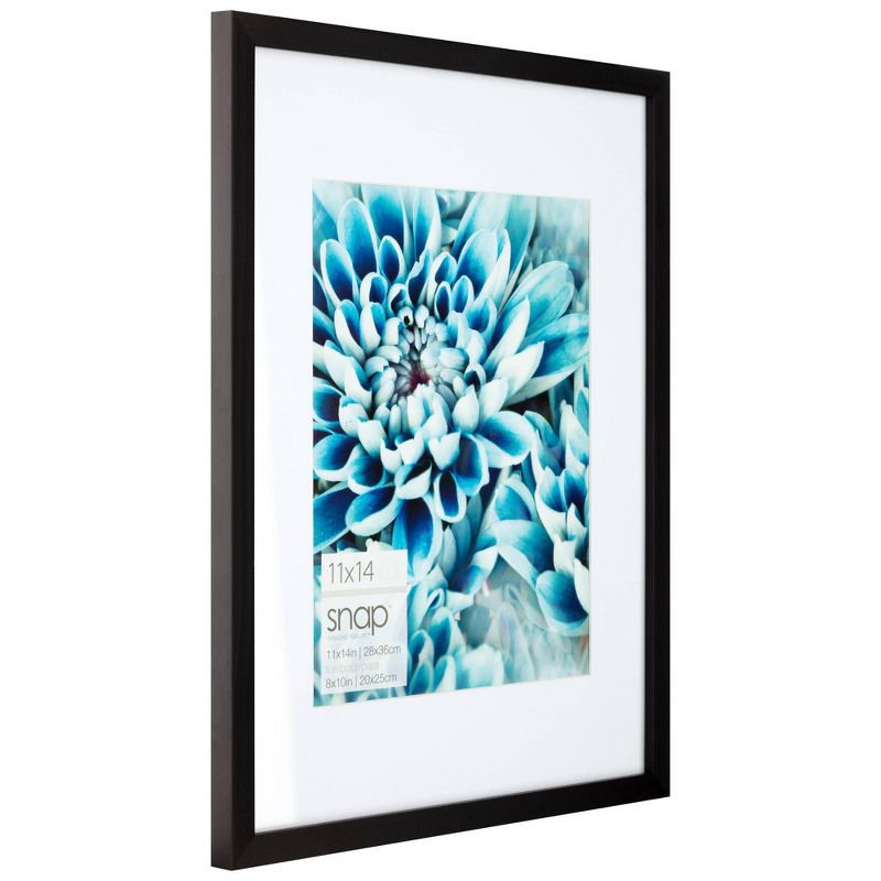 SNAP 11&#34;x14&#34; Black Wall Picture Frame with Single White Mat For 8&#34;x10&#34; Image, 2 of 6