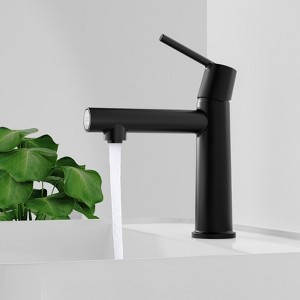 ChicFurnit Bathroom Sink Faucet Single Handle Design with Fountain and Flow Mode for Modern Spaces, Black, 15.35"*9.45"*2.76" - 1 of 4
