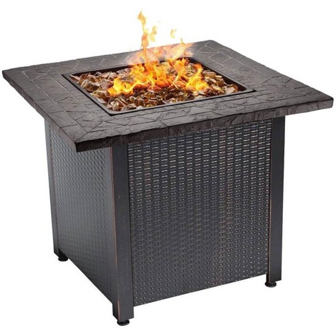 Btu Lp Gas Outdoor Fire Pit Table, 30 Inch Square Fire Pit