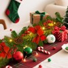 6ft Artificial Christmas Wreath for Front Door with LED Lights, Red Balls  Flowers, Pine Needles Decoration for Home Office Wall Window Fireplace - 2 of 4