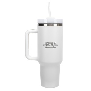 100 North Strong & Courageous Follow Your Arrow Wrap-Around 40 Oz. Stainless Steel Water Bottle Coffee Mug, Spill & Leak Resistant, Travel Tumbler - 1 of 4