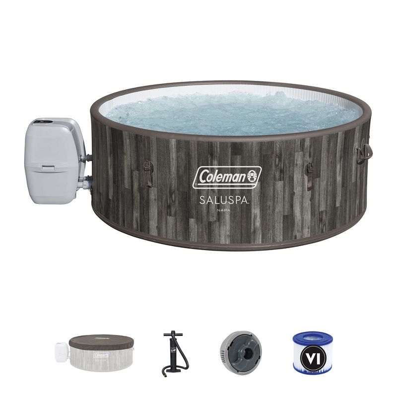 Coleman Sicily SaluSpa Inflatable Round Outdoor Hot Tub Spa with 180 Soothing AirJets, Filter Cartridge, and Insulated Cover, 1 of 9