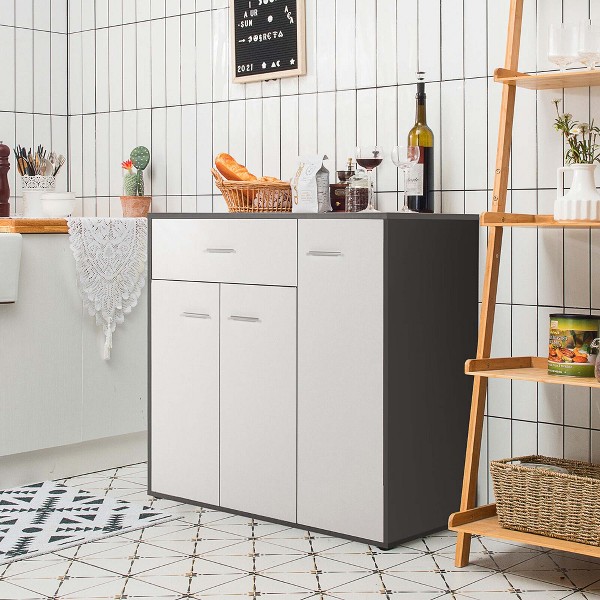 Aparador con 3 puertas y cajón para almacenamiento de cocina 5