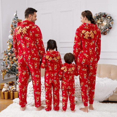 Patpat Family Christmas Onesies Matching Sets Pajamas Vacation Cute Print Pjs Hoodie Sleepwear For Family Couples Kids Reindeer Red 2 Men M Target