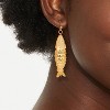 Lucky Fish Drop Earrings - Universal Thread™ Gold: Nickel-Free, Recycled Zinc, French Wire Closure - 2 of 3