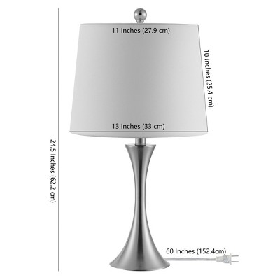 Benita 24-inch Nickel Iron Table Lamp with White Drum Shade