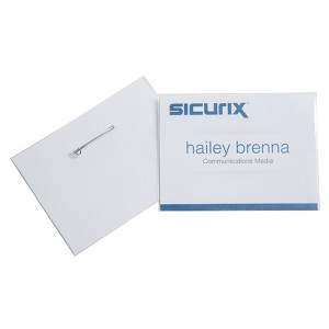 SICURIX Pin Style ID Badge Holder Kit with Printable Inserts, 4" x 3", Pack of 100 - 1 of 4