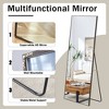 FURNIinspire Full Length Mirrors Floor Standing Wall Mirror, Bedroom Foyer Clothing Store Wall Mounted Mirror, Wooden Frame Square Gray 31.4"*71" - 4 of 4