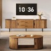ORRD Mid-Century Modern TV Stand with Fluted Tambour Doors, 70.87" Walnut Media Console for up to 75 Inch TV, Storage Cabinet & Buffet for Living Room - 4 of 4